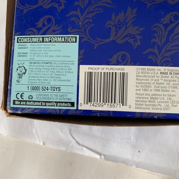 Barbie Winter Velvet Special Edition (Mattel 15571, 1995) - NIB - Picture 10 of 11